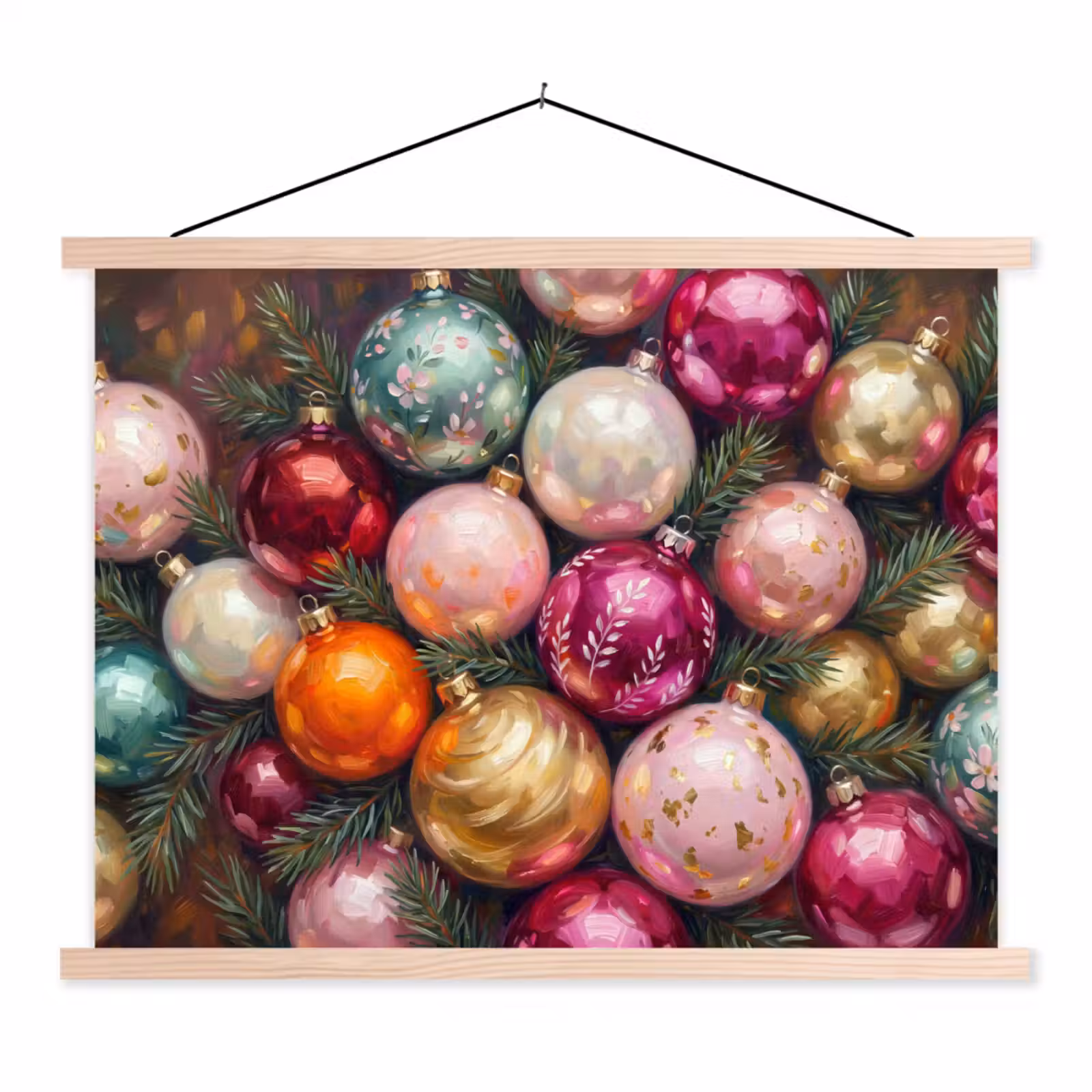 Stoffbild - Weihnachtskugeln – Bunt – Festlich — 1