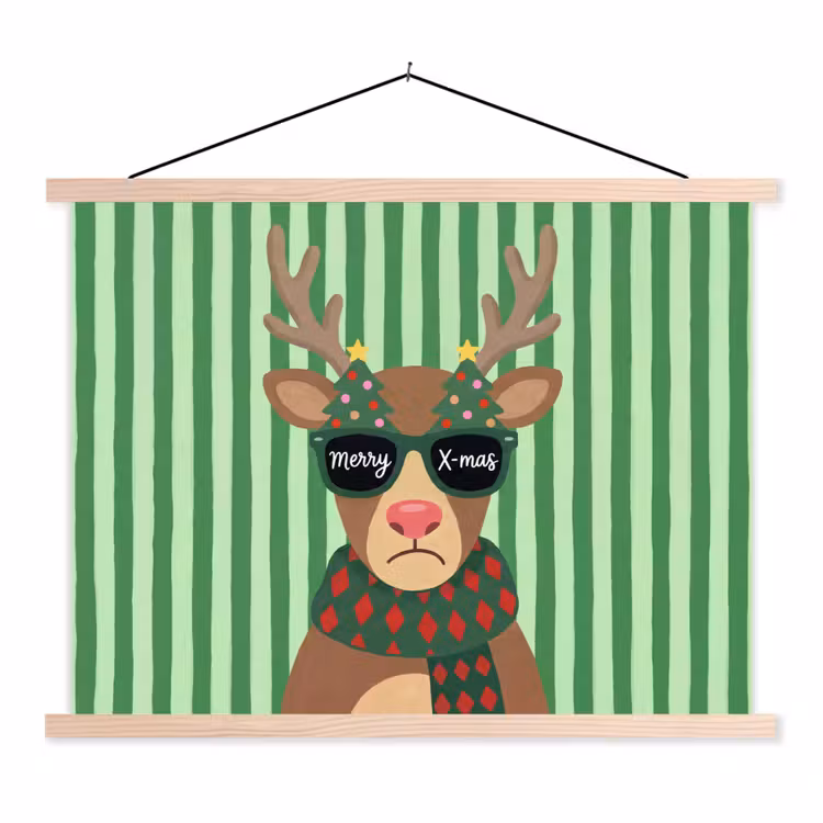 Stoffbild - Rentier – Weihnachten – Illustration — 1