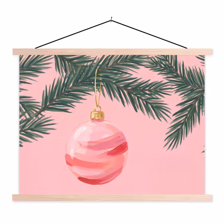 Stoffbild - Weihnachtskugel – Rosa – Weihnachten — 1
