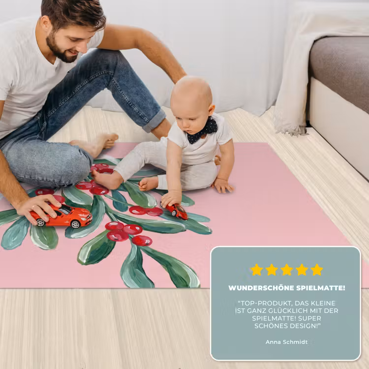 Spielmatte - Pflanze – Weihnachten – Rosa — 4