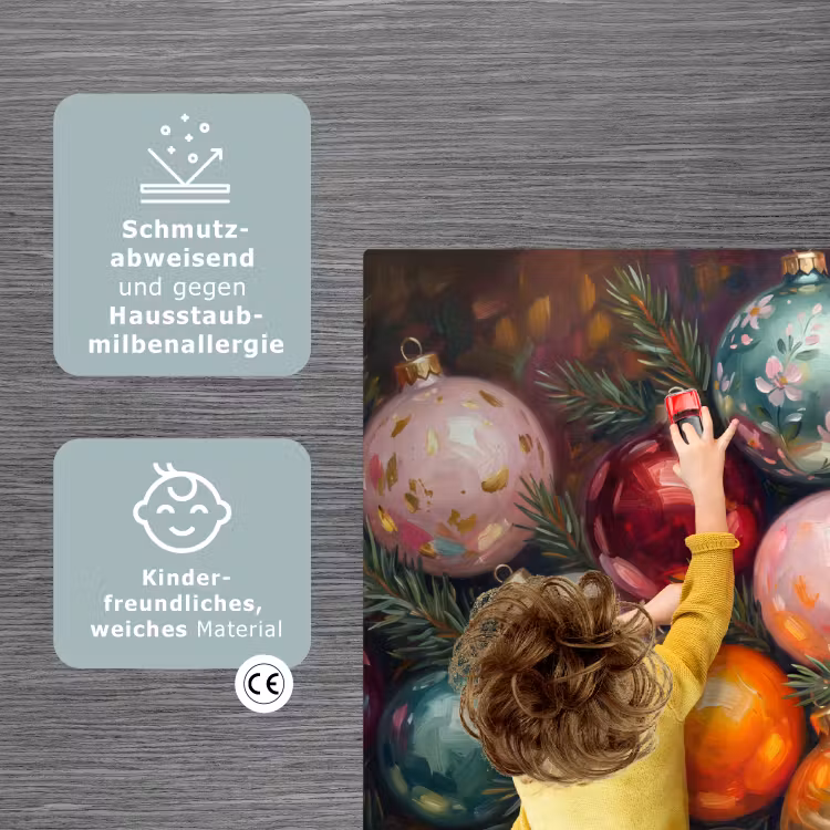 Spielmatte - Weihnachtskugeln – Bunt – Festlich — 3