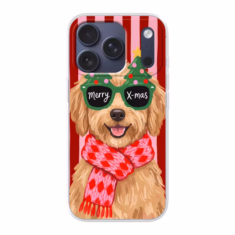 Handyhülle - Hund – Weihnachten – Rot — 1