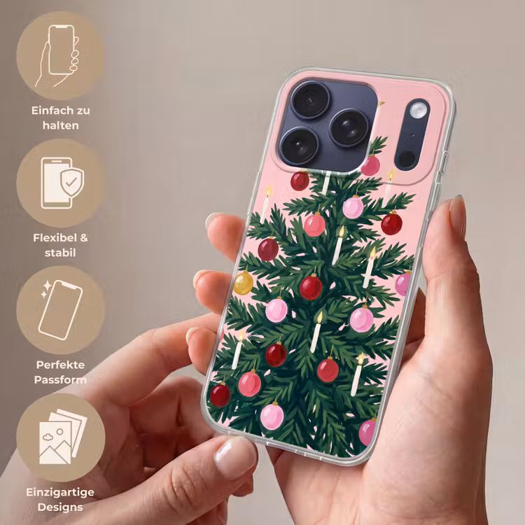Handyhülle - Weihnachtsbaum – Weihnachten – Rosa — 4