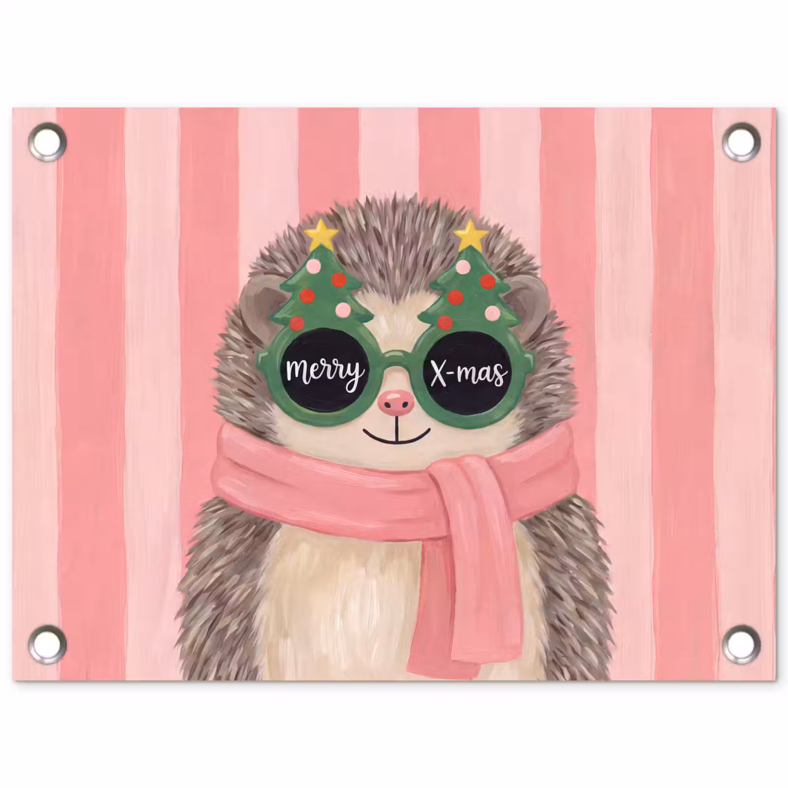 Gartenposter - Igel – Weihnachten – Illustration — 1