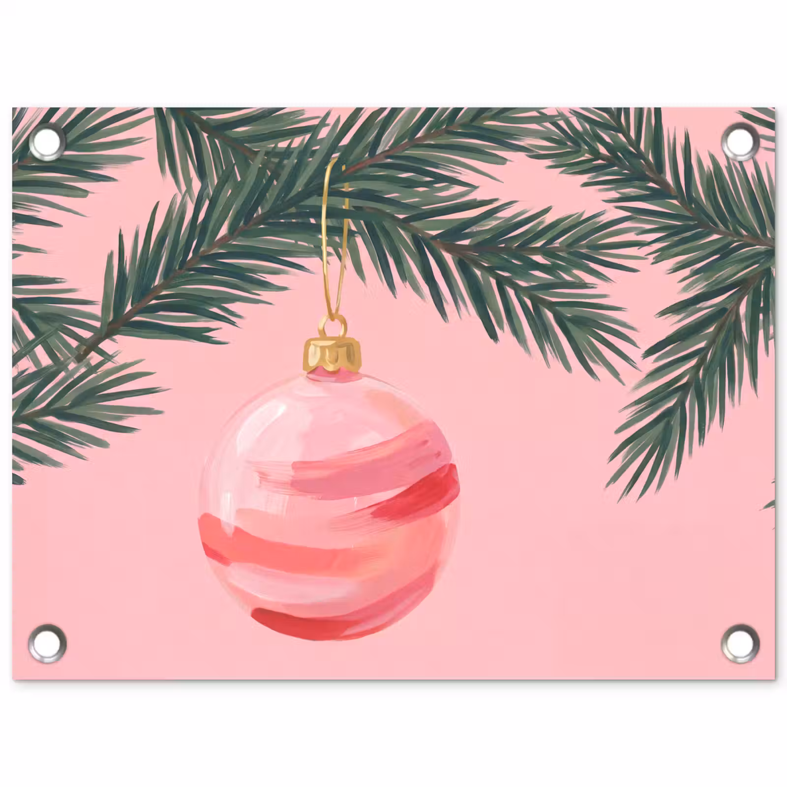 Gartenposter - Weihnachtskugel – Rosa – Weihnachten — 1