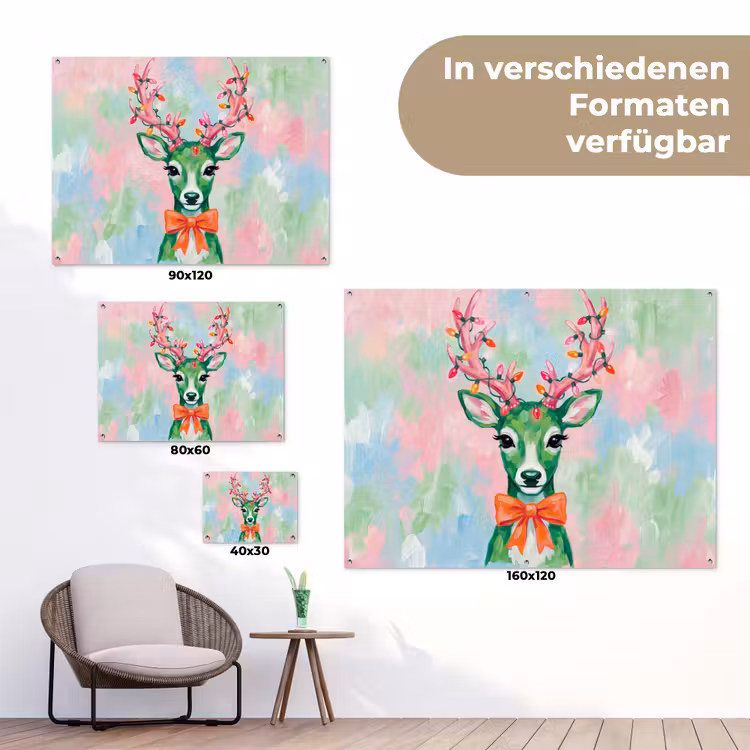 Gartenposter - Hirsch – Weihnachten – Tiere — 6
