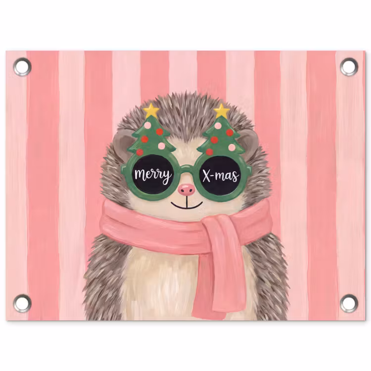 Gartenposter - Igel – Weihnachten – Illustration — 1