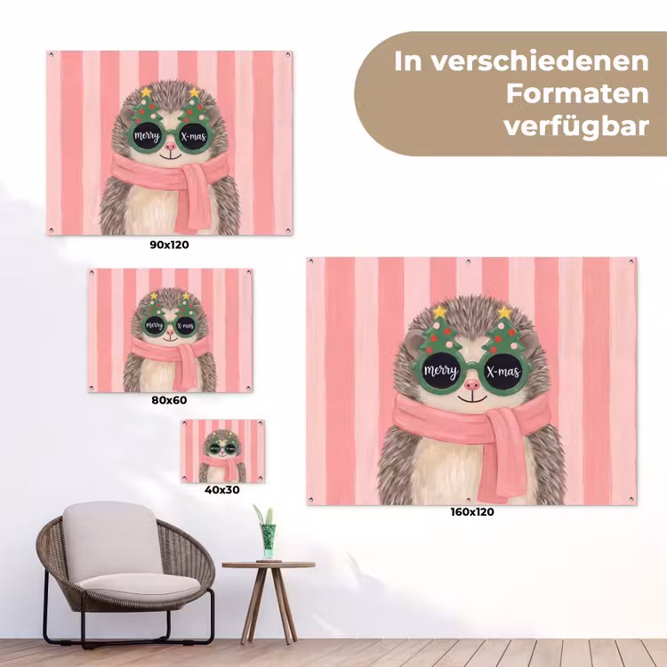 Gartenposter - Igel – Weihnachten – Illustration — 6