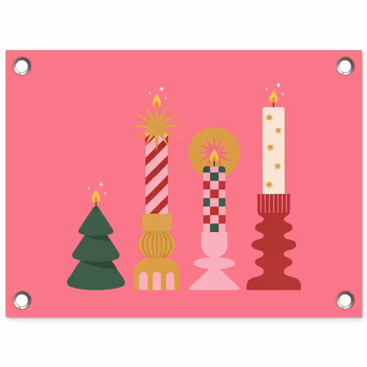 Gartenposter - Kerzen – Party – Rosa — 1