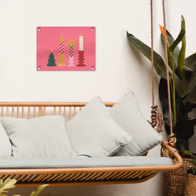 Gartenposter - Kerzen – Party – Rosa — 4