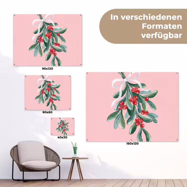 Gartenposter - Pflanze – Weihnachten – Rosa — 6