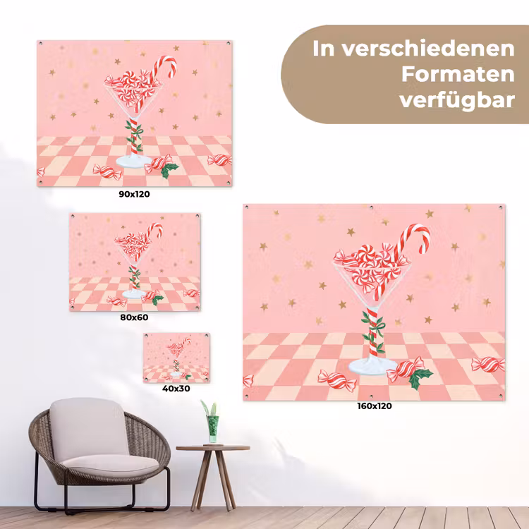 Gartenposter - Süßigkeiten – Glas – Rosa — 6