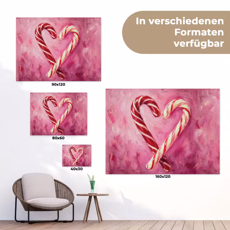 Gartenposter - Süßigkeiten – Herz – Rosa — 6