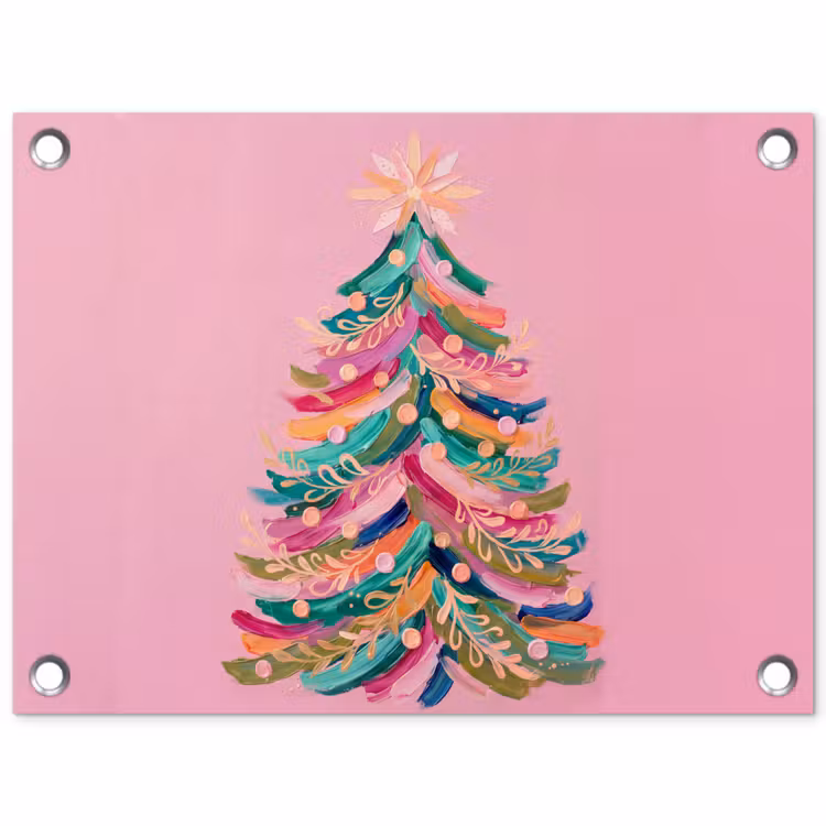 Gartenposter - Weihnachtsbaum – Abstrakt – Bunt — 1