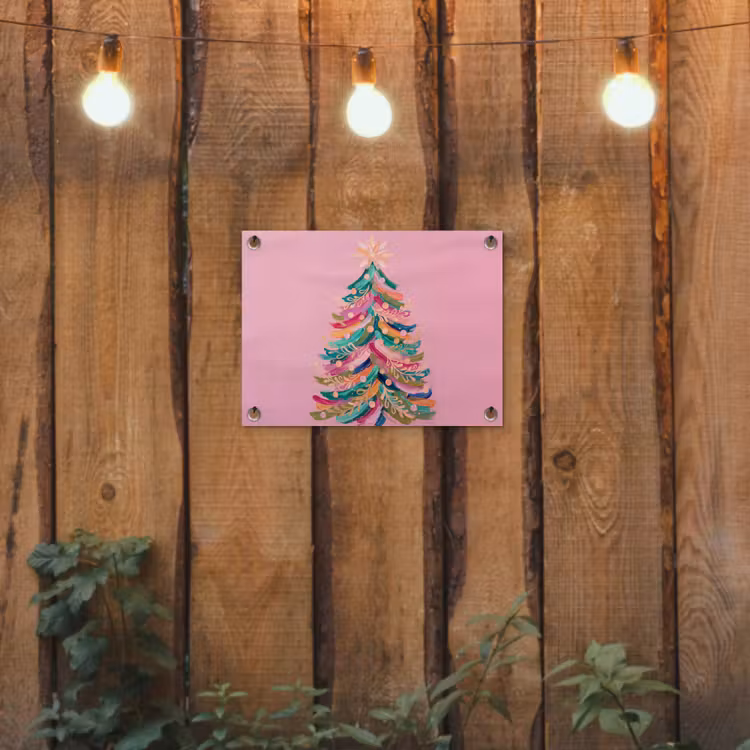 Gartenposter - Weihnachtsbaum – Abstrakt – Bunt — 2