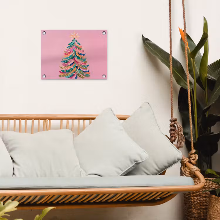 Gartenposter - Weihnachtsbaum – Abstrakt – Bunt — 4