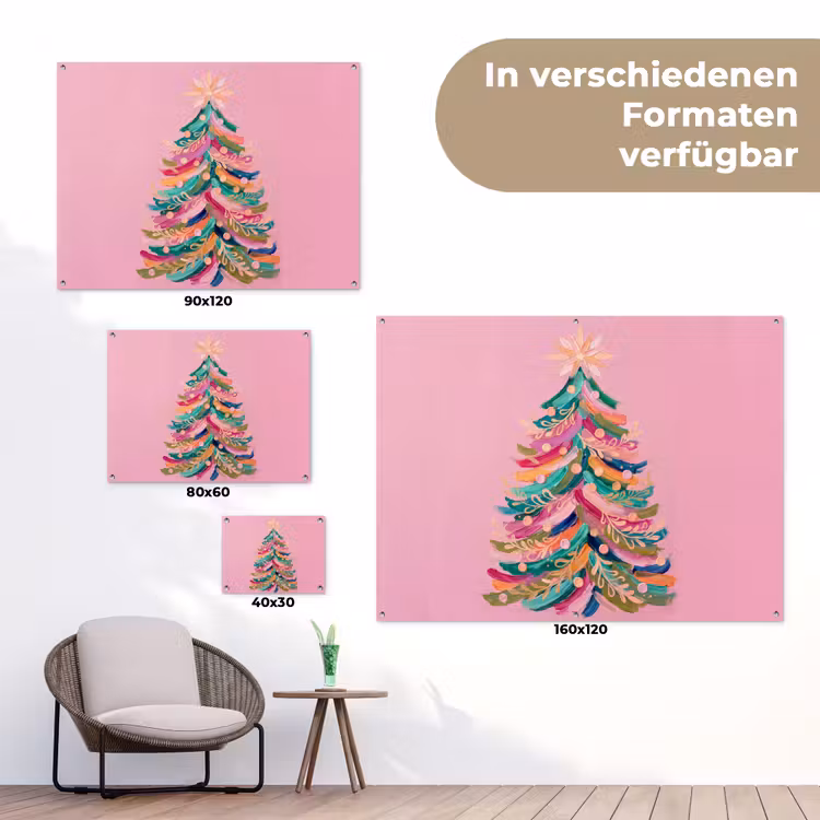 Gartenposter - Weihnachtsbaum – Abstrakt – Bunt — 6