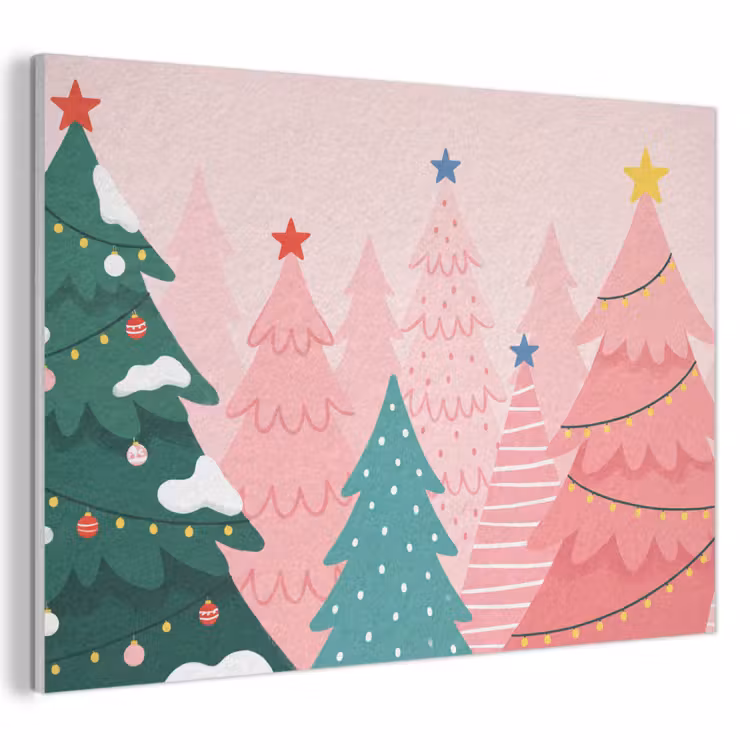 Akustikbild - Weihnachtsbäume – Illustration – Rosa — 1