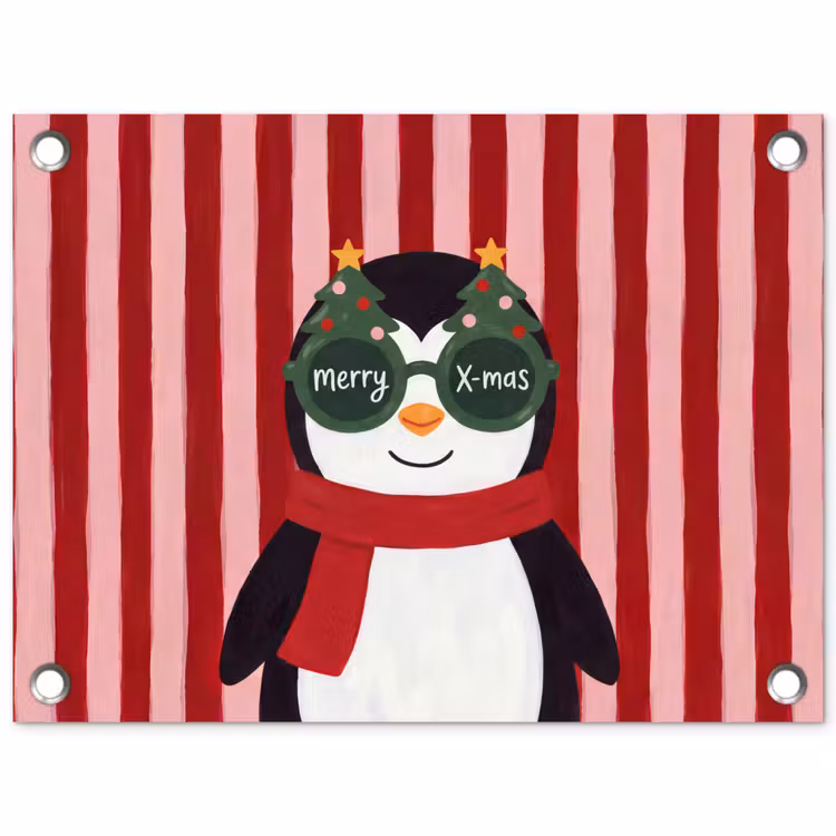 Gartenposter - Pinguin – Weihnachten – Illustration — 1