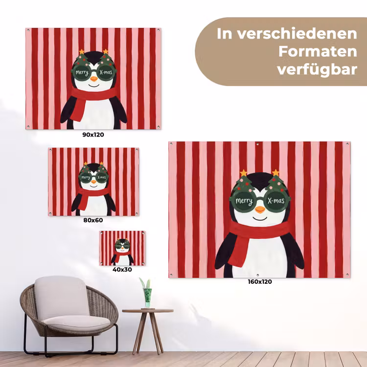 Gartenposter - Pinguin – Weihnachten – Illustration — 6