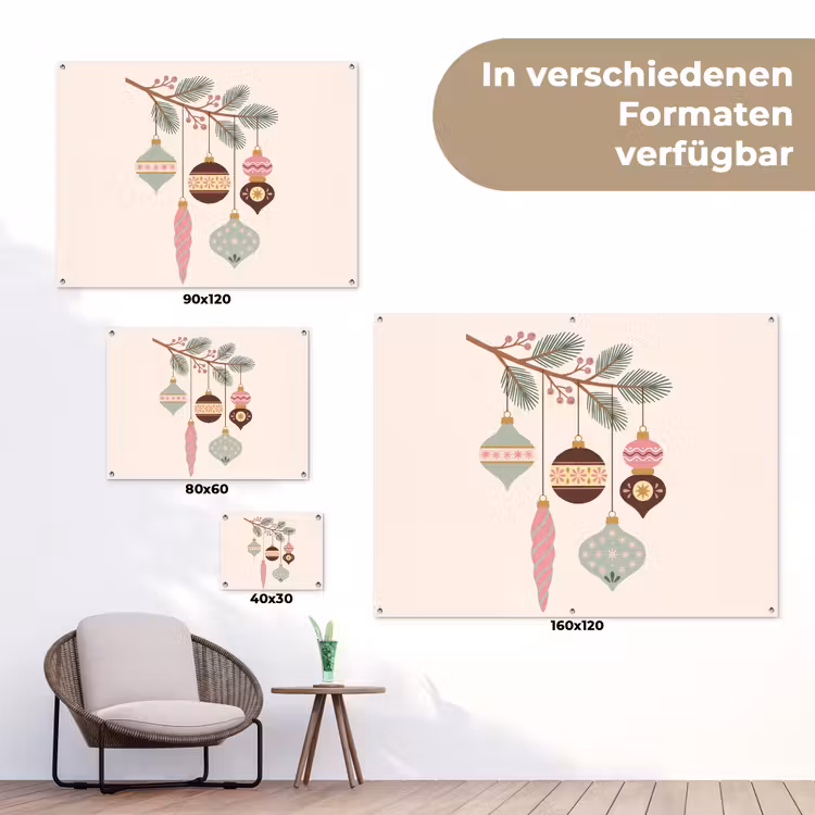 Gartenposter - Weihnachten – Christbaumschmuck – Zweig — 6