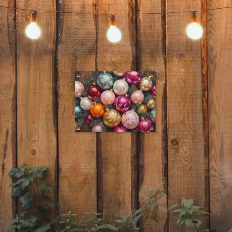 Gartenposter - Weihnachtskugeln – Bunt – Festlich — 2