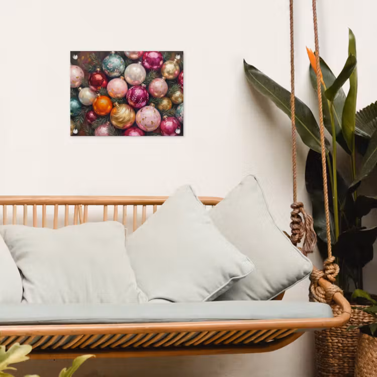 Gartenposter - Weihnachtskugeln – Bunt – Festlich — 4