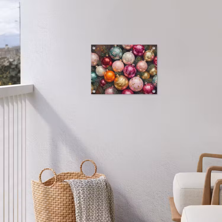 Gartenposter - Weihnachtskugeln – Bunt – Festlich — 5