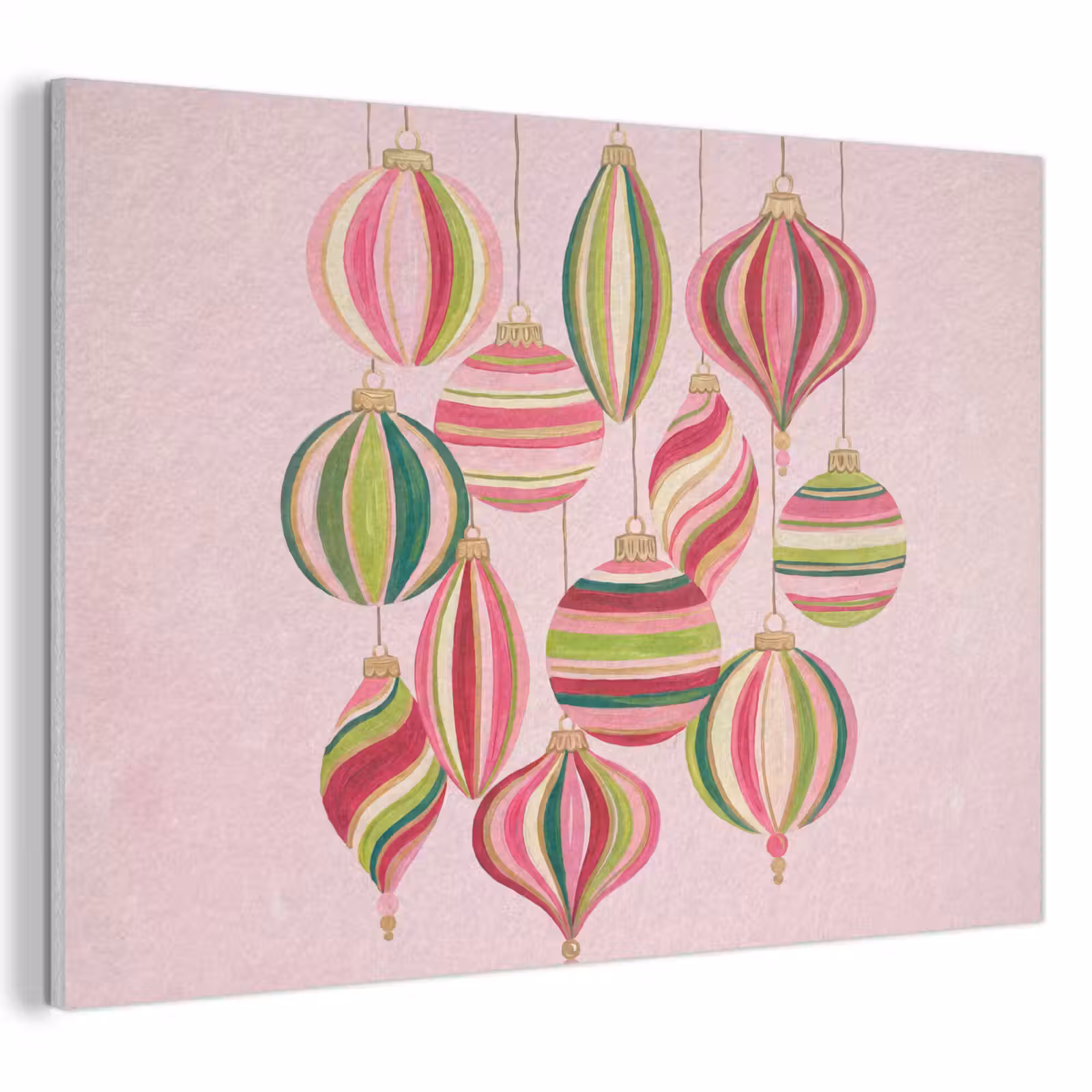 Akustikbild - Weihnachtsdekoration – Gestreift – Rosa — 1