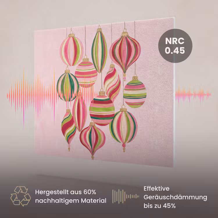 Akustikbild - Weihnachtsdekoration – Gestreift – Rosa — 3