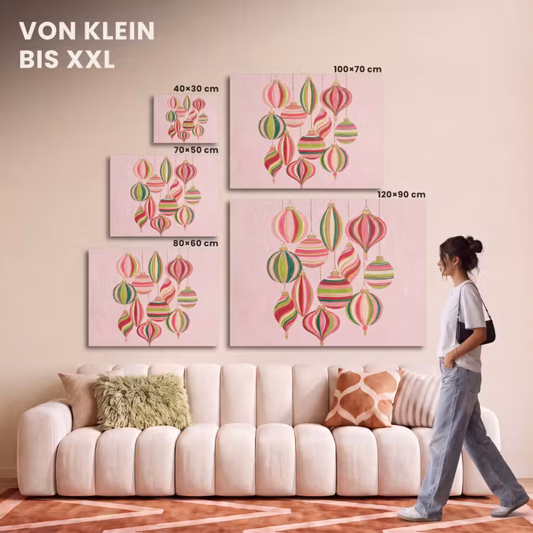 Akustikbild - Weihnachtsdekoration – Gestreift – Rosa — 7