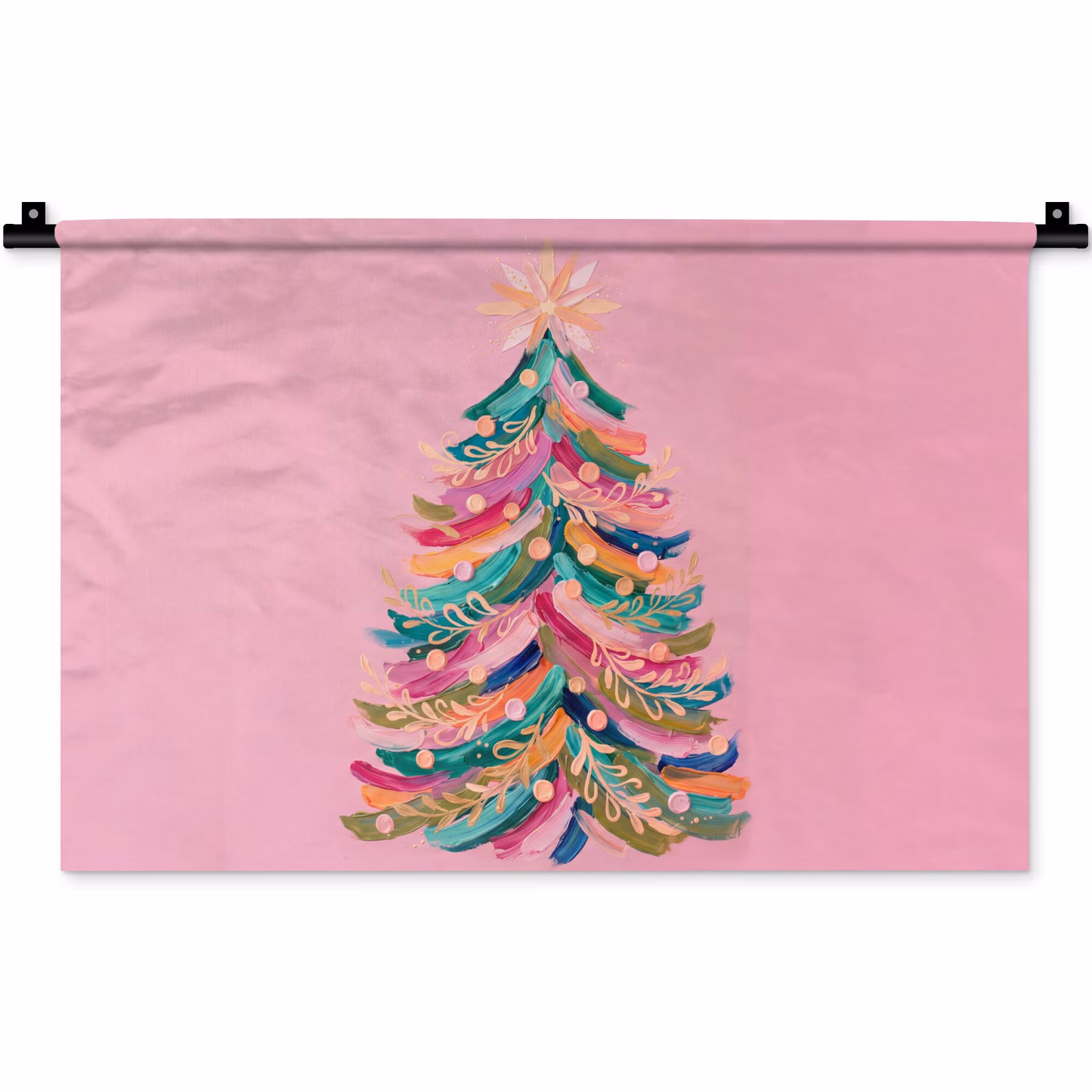 Wandteppich - Weihnachtsbaum – Abstrakt – Bunt — 1