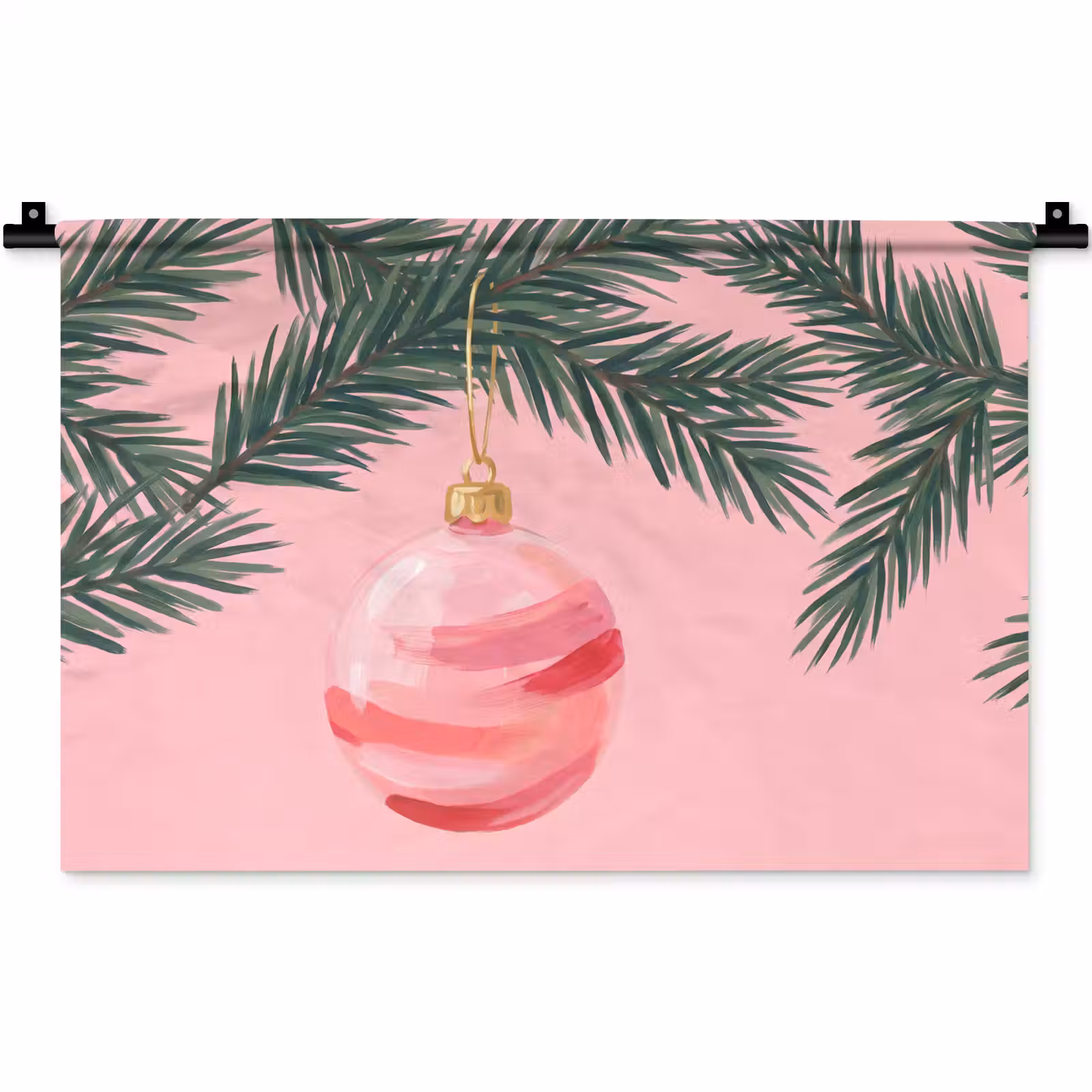 Wandteppich - Weihnachtskugel – Rosa – Weihnachten — 1