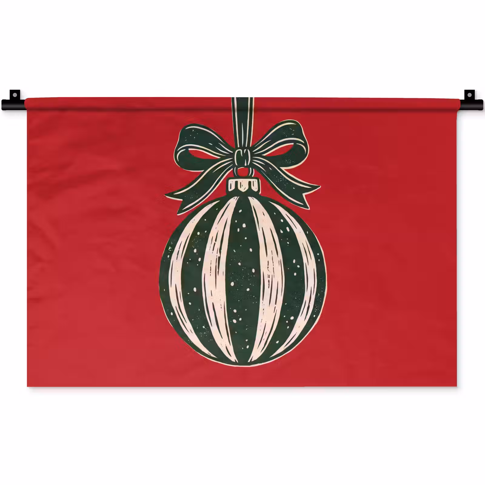 Wandteppich - Weihnachtskugel – Weihnachten – Rot — 1