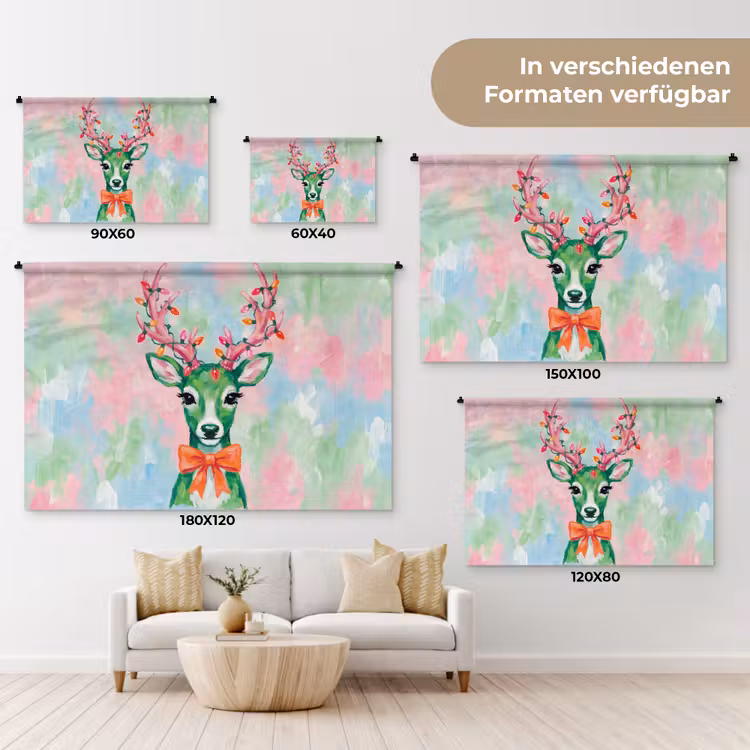 Wandteppich - Hirsch – Weihnachten – Tiere — 8