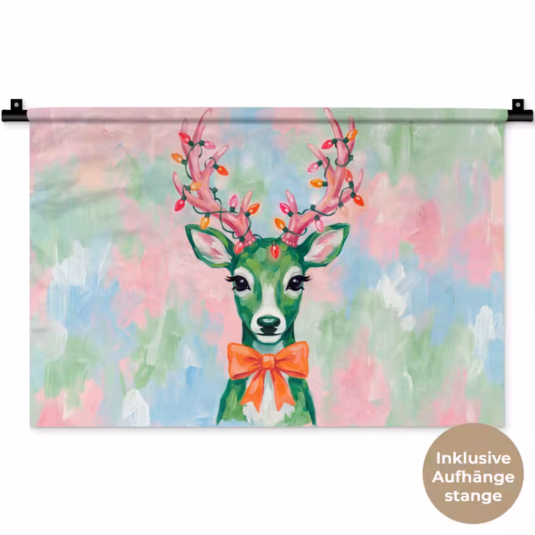 Wandteppich - Hirsch – Weihnachten – Tiere — 9