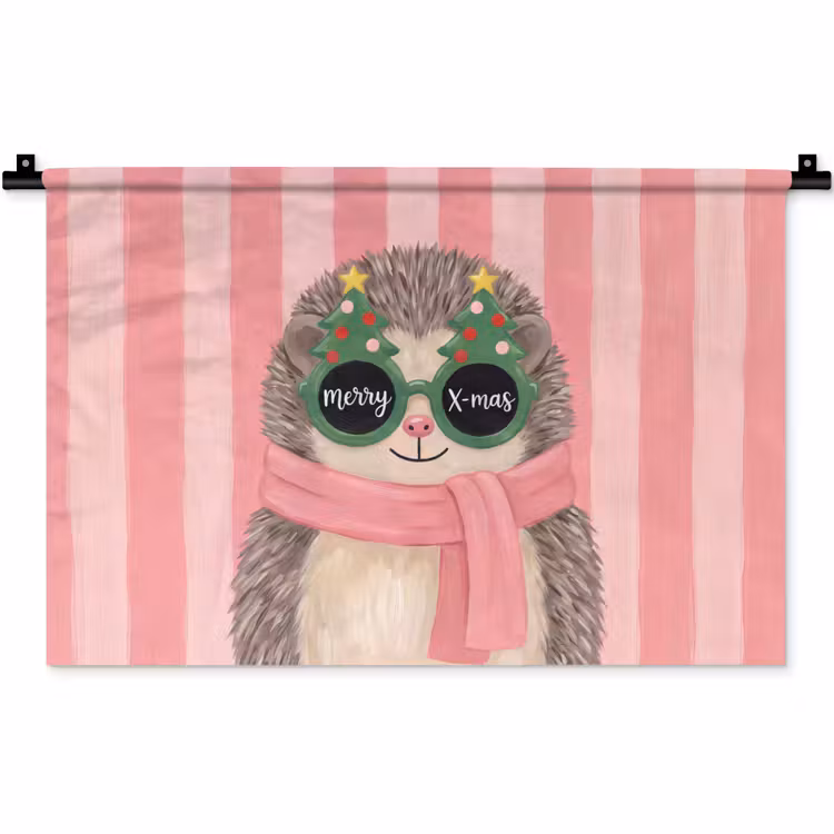 Wandteppich - Igel – Weihnachten – Illustration — 1