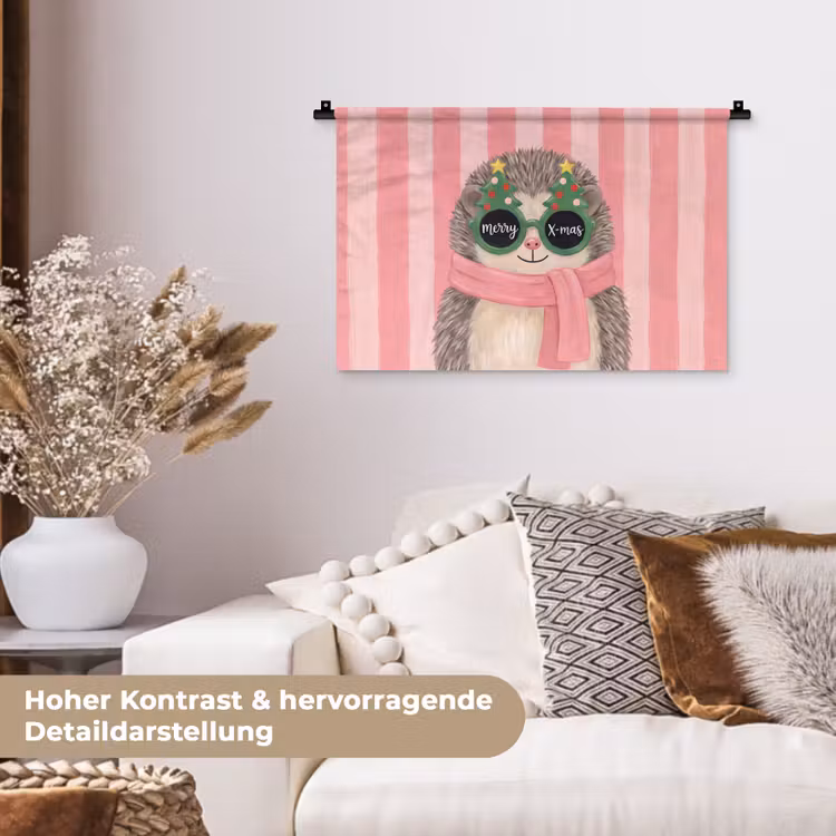 Wandteppich - Igel – Weihnachten – Illustration — 6