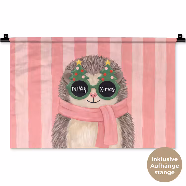 Wandteppich - Igel – Weihnachten – Illustration — 9