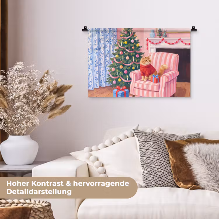 Wandteppich - Katze – Weihnachten – Inneneinrichtung — 6
