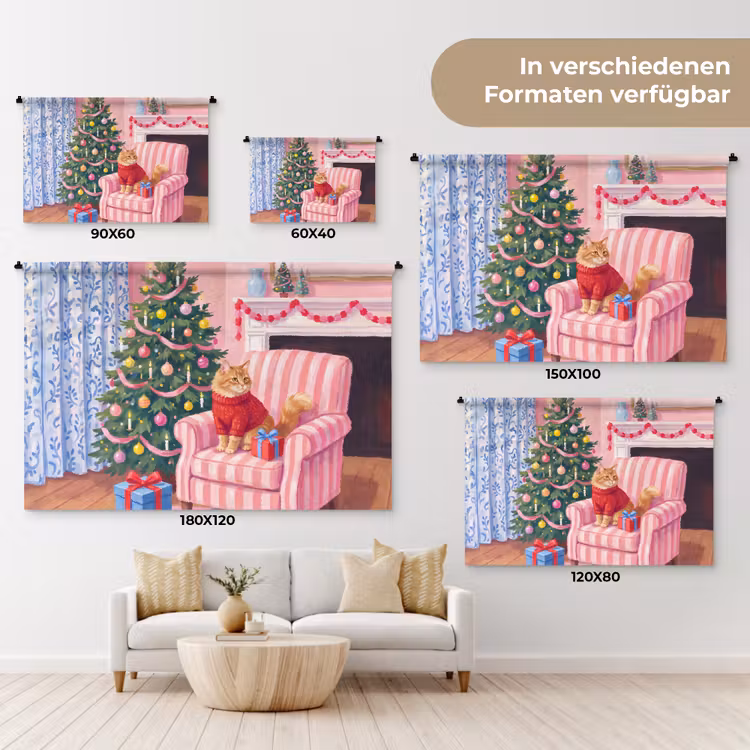 Wandteppich - Katze – Weihnachten – Inneneinrichtung — 8