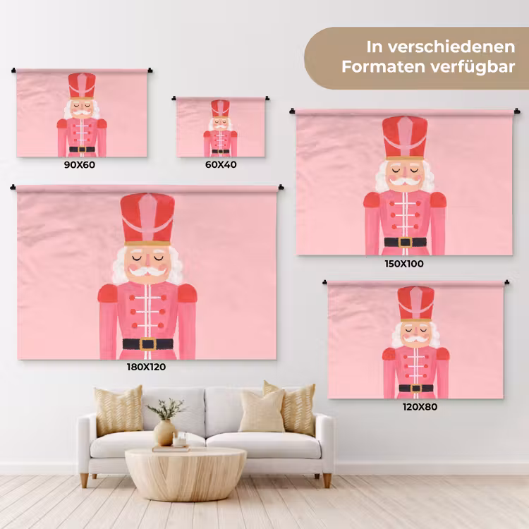Wandteppich - Nussknacker – rosa Illustration — 8