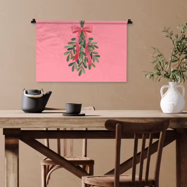 Wandteppich - Pflanze – Band – Rosa — 3