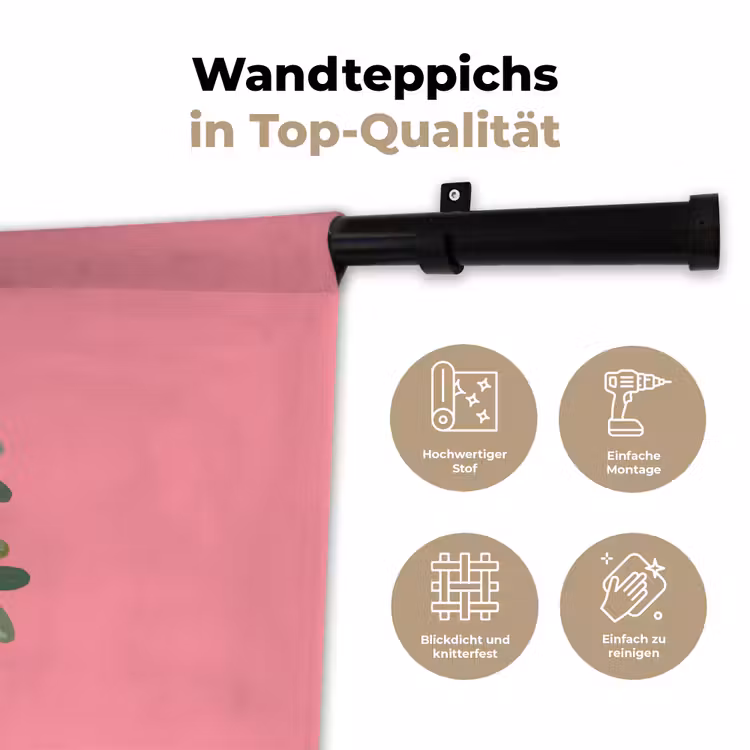 Wandteppich - Pflanze – Band – Rosa — 7
