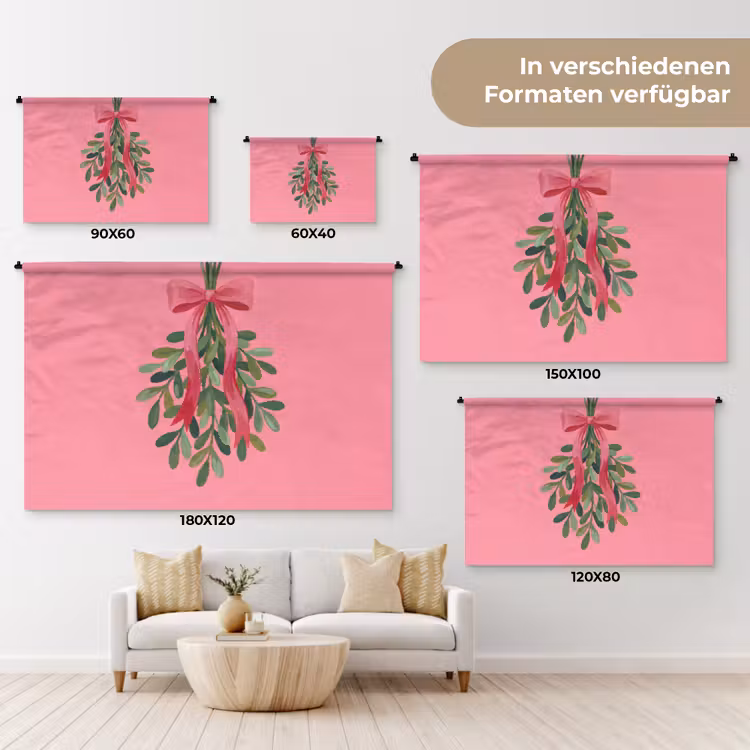 Wandteppich - Pflanze – Band – Rosa — 8