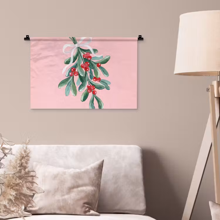 Wandteppich - Pflanze – Weihnachten – Rosa — 2