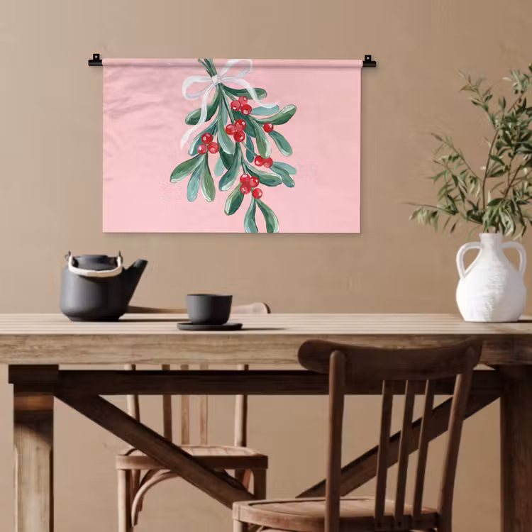 Wandteppich - Pflanze – Weihnachten – Rosa — 3