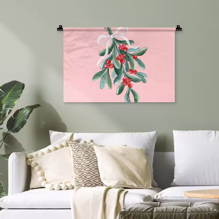 Wandteppich - Pflanze – Weihnachten – Rosa — 4