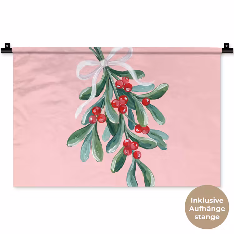 Wandteppich - Pflanze – Weihnachten – Rosa — 9