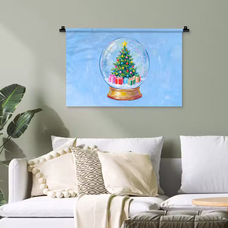 Wandteppich - Schneekugel – Weihnachten – Geschenke — 4